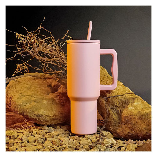 Plain Stainless Steel Vacuum Insulated Tumbler With Lid & Straw,